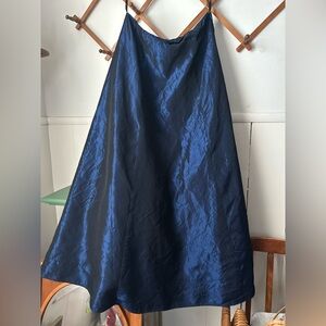 Vintage 80s City Triangles Navy Iridescent A-Line Skirt